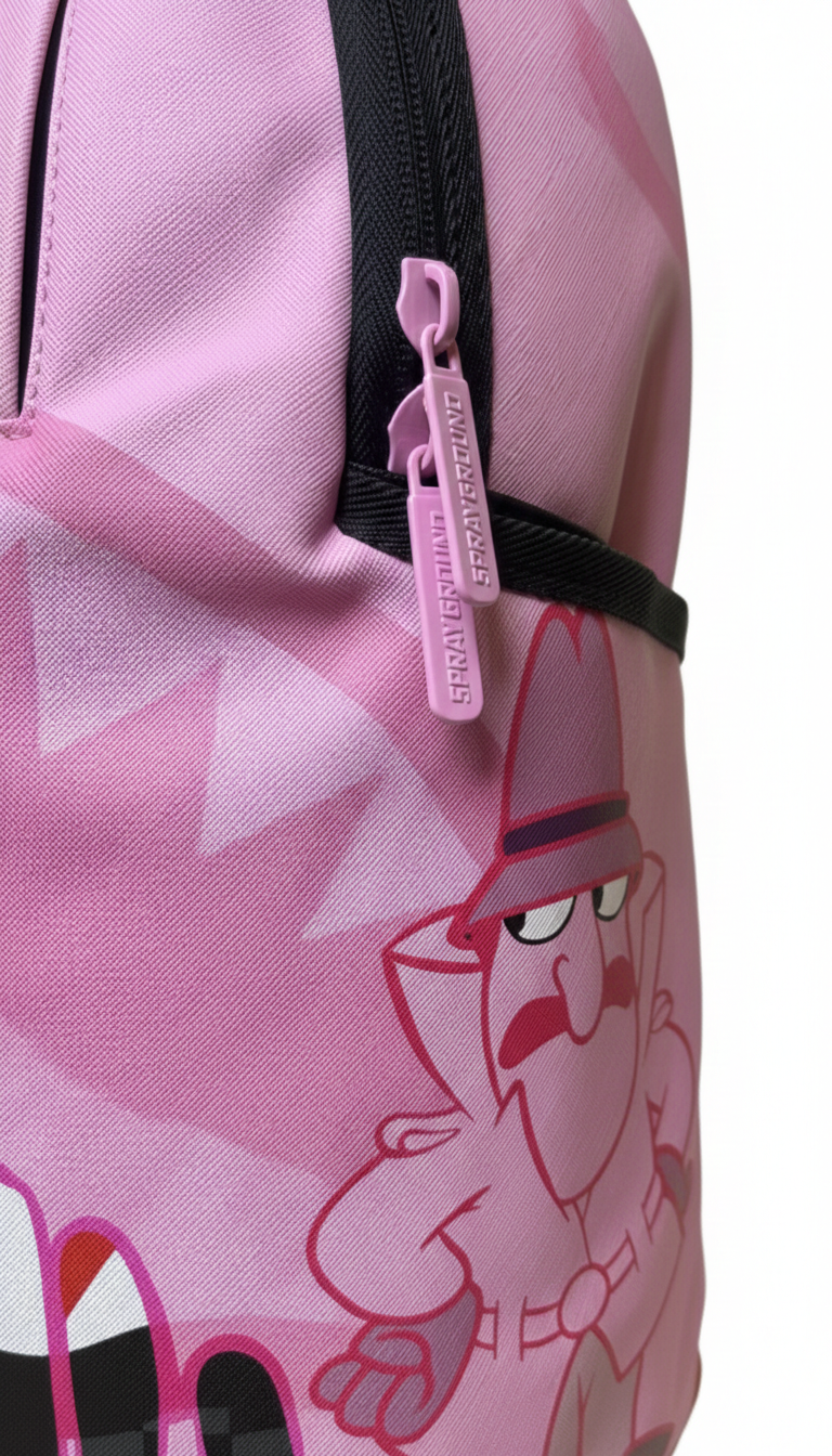 Sprayground Pink Panther Half Painted DLXSV backpack.
