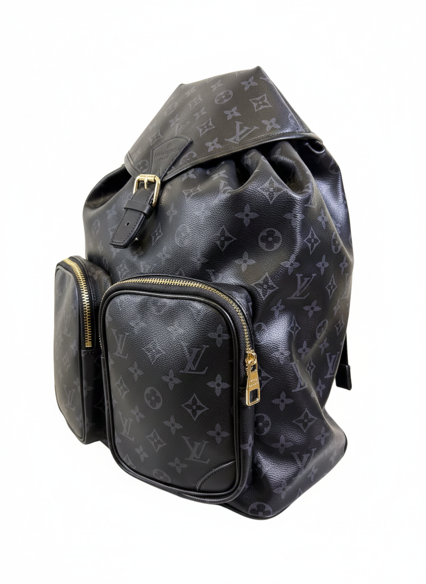 Louis Vuitton Montsouris Cargo Backpack in Monogram canvas with aged leather detailing