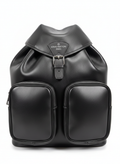 Louis Vuitton Montsouris Cargo Backpack in black calf leather