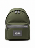 Kenzo Kenzography canvas backpack in khaki green.