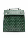 Goyard Saint Léger backpack in green Goyardine canvas and leather trim