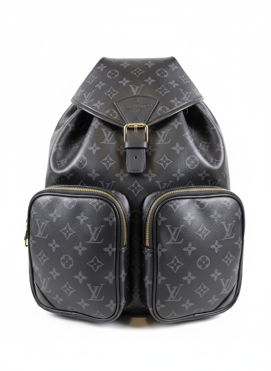 Louis Vuitton Montsouris Cargo Backpack in Monogram canvas with aged leather detailing