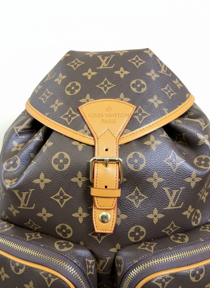 Louis Vuitton Montsouris Cargo Backpack in Monogram canvas with aged leather detailing