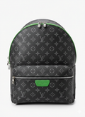 Louis Vuitton Discovery Backpack PM in Monogram Eclipse canvas with a green leather trim