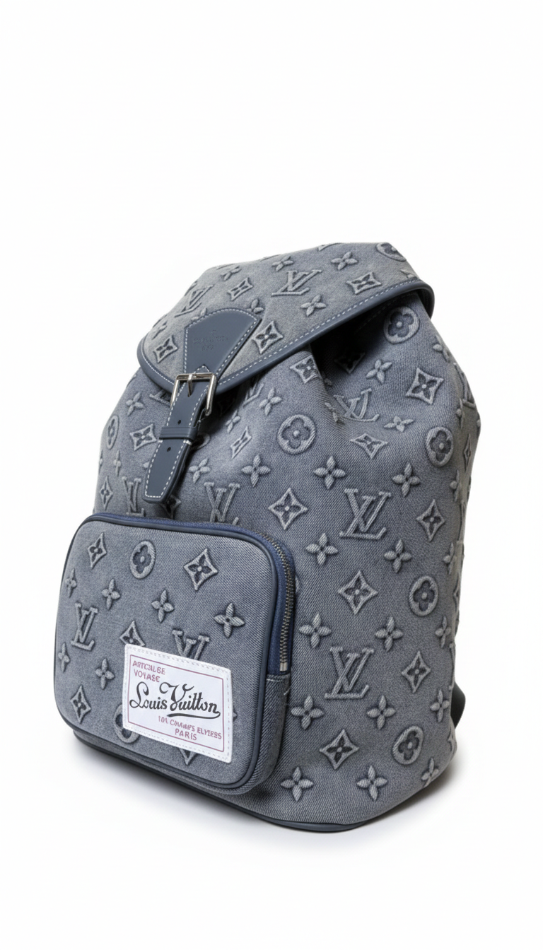 Louis Vuitton Montsouris backpack in washed monogram denim canvas