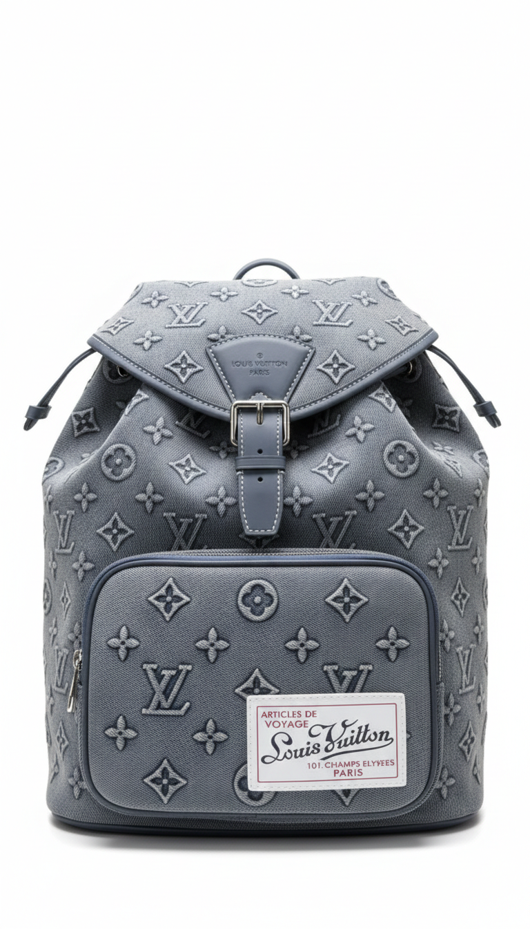 Louis Vuitton Montsouris backpack in washed monogram denim canvas