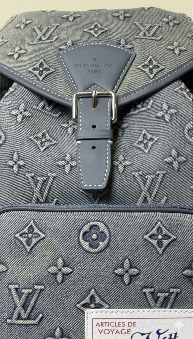 Louis Vuitton Montsouris backpack in washed monogram denim canvas