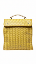 Goyard Saint Léger backpack in yellow Goyardine canvas and leather trim