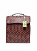 Goyard Saint Léger backpack in red Goyardine canvas and leather trim