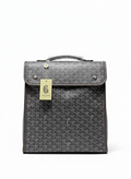 Goyard Saint Léger backpack in grey Goyardine canvas and leather trim