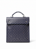 Goyard Saint Léger backpack in blue Goyardine canvas and leather trim