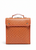 Goyard Saint Léger backpack in orange Goyardine canvas and leather trim
