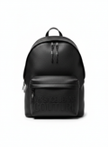 Black Versace Jeans Couture faux leather backpack with an embossed logo.